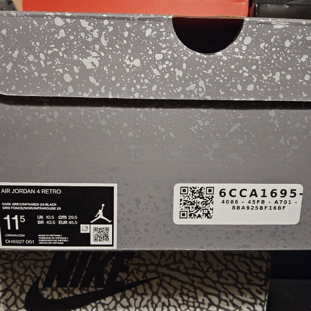 JORDAN 4 INFARED WORN ONCE - Picture 4 of 6